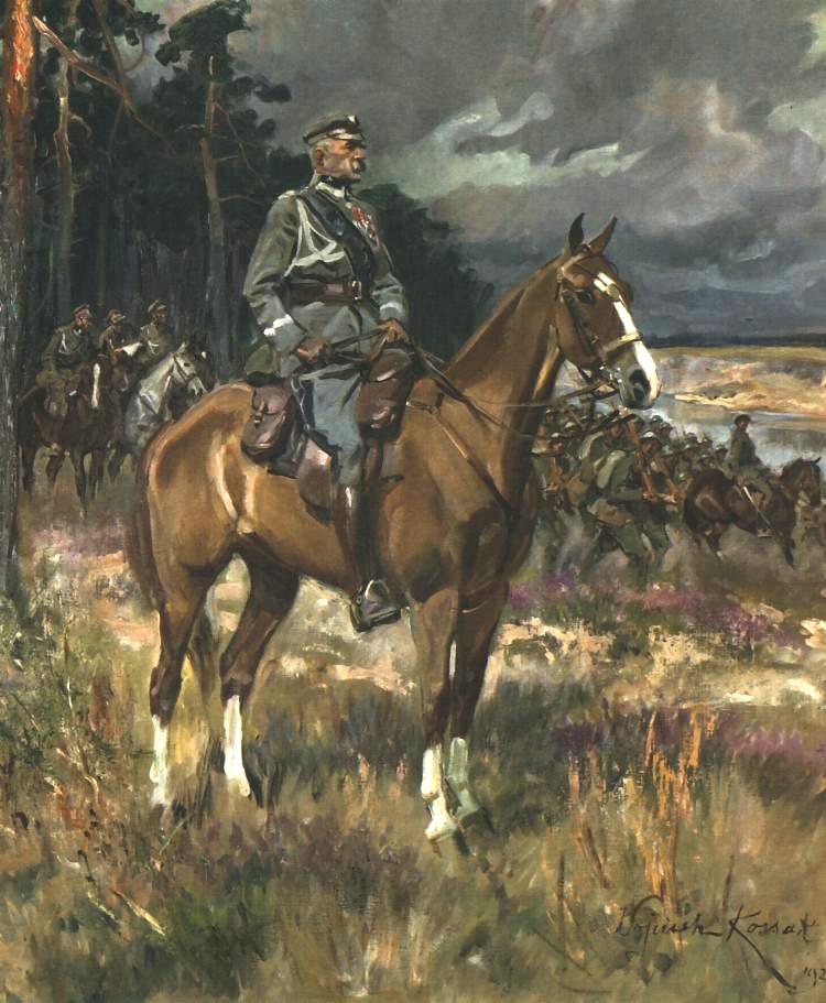 Marszałek Józef Piłsudski na Kasztance, Wojciech Kossak an image